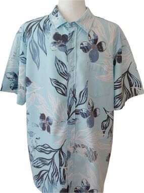 Jack O'Neill Lahaina Button-Down Shirt in Pale Blue Floral Men's Large